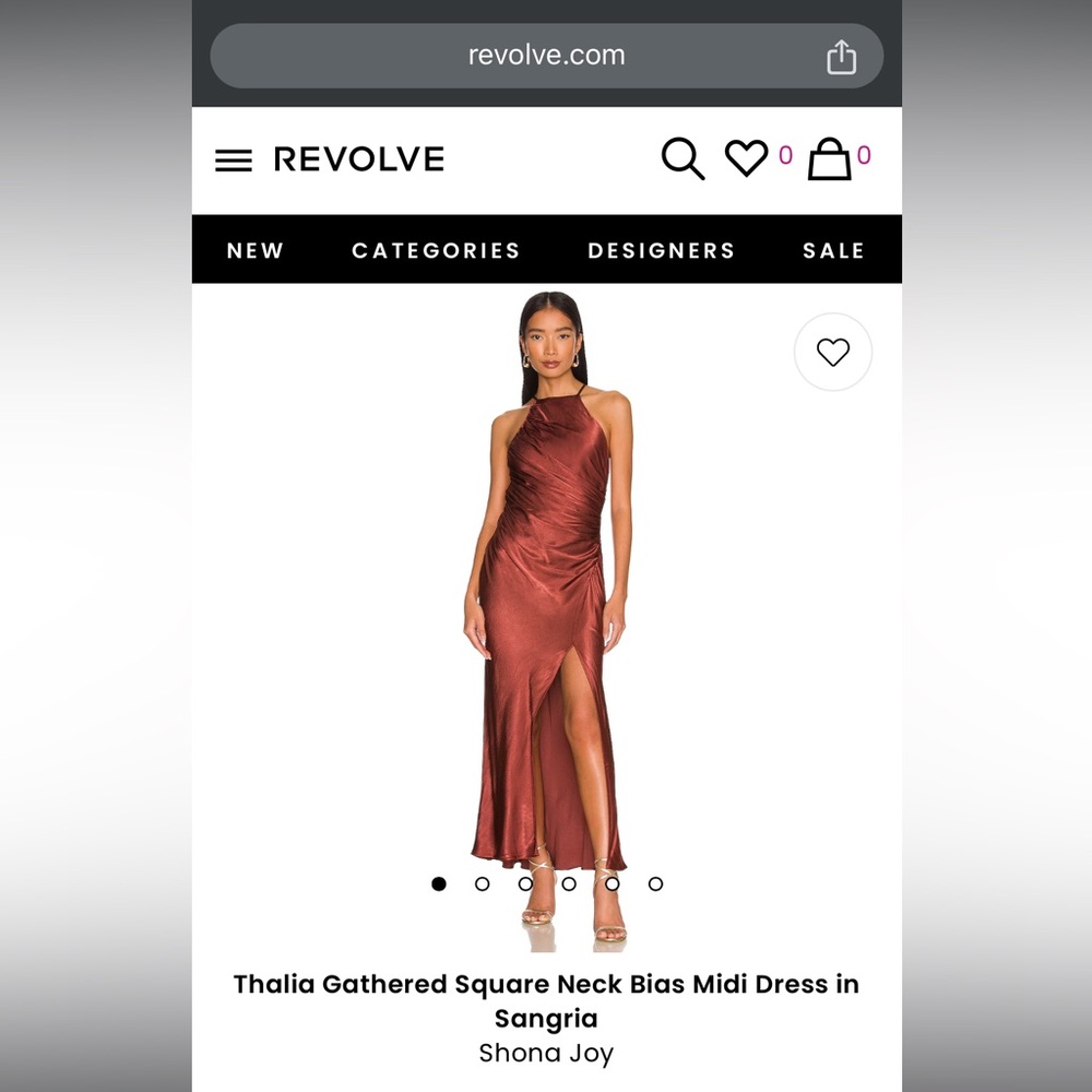 Thalia Gathered Square Neck Bias Midi Dress in Sangria Shona Joy